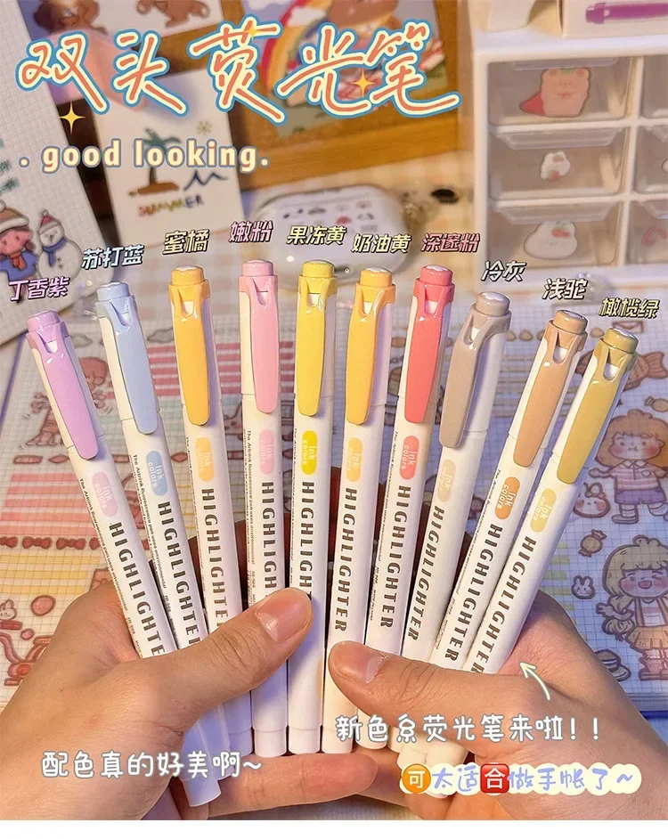 

Канцелярские товары, Канцелярские Цветные двойные ручки, Цветовая подсветка, флуоресцентный маркер, кавайный Набор для записей, 35 маркеров