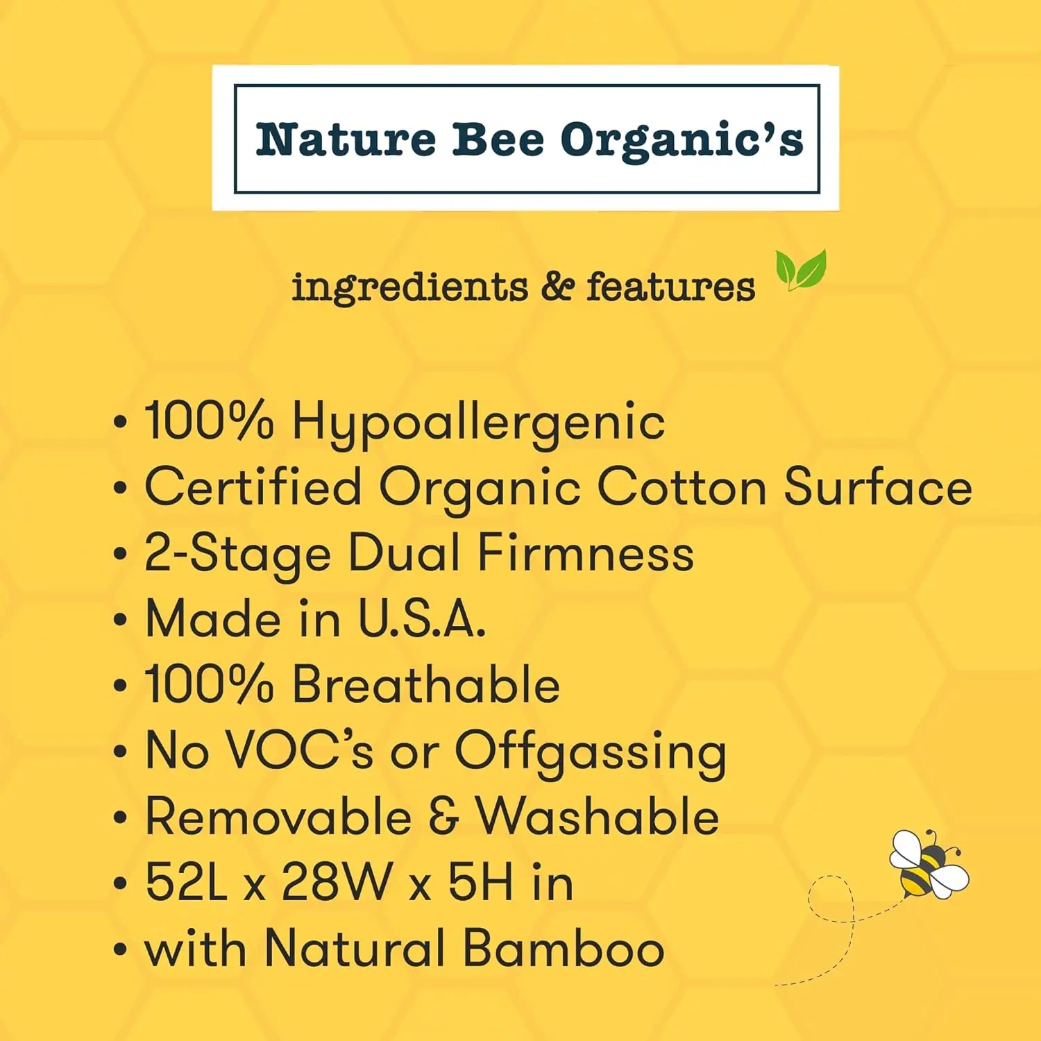 Bee Organic's 2-Stage Ultra Breathable Premium Crib & Toddler Mattress I 100 Hypoallergenic I GreenGuard Gold Certified I 6" Thi 2
