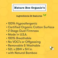 Bee Organic's 2-Stage Ultra Breathable Premium Crib & Toddler Mattress I 100 Hypoallergenic I GreenGuard Gold Certified I 6" Thi 2