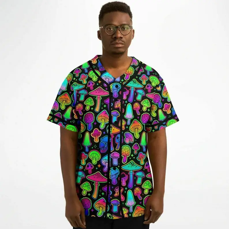 Psilo baseball Jersey (rave jersey, festival jersey, rave shirt, festival shirt, rave wear, button up)