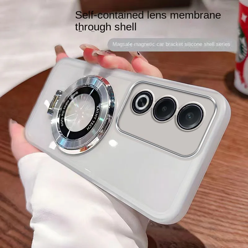 Transparent Soft Phone Case with Magnetic Ring and Lens Protection - Full Coverage Back Cover