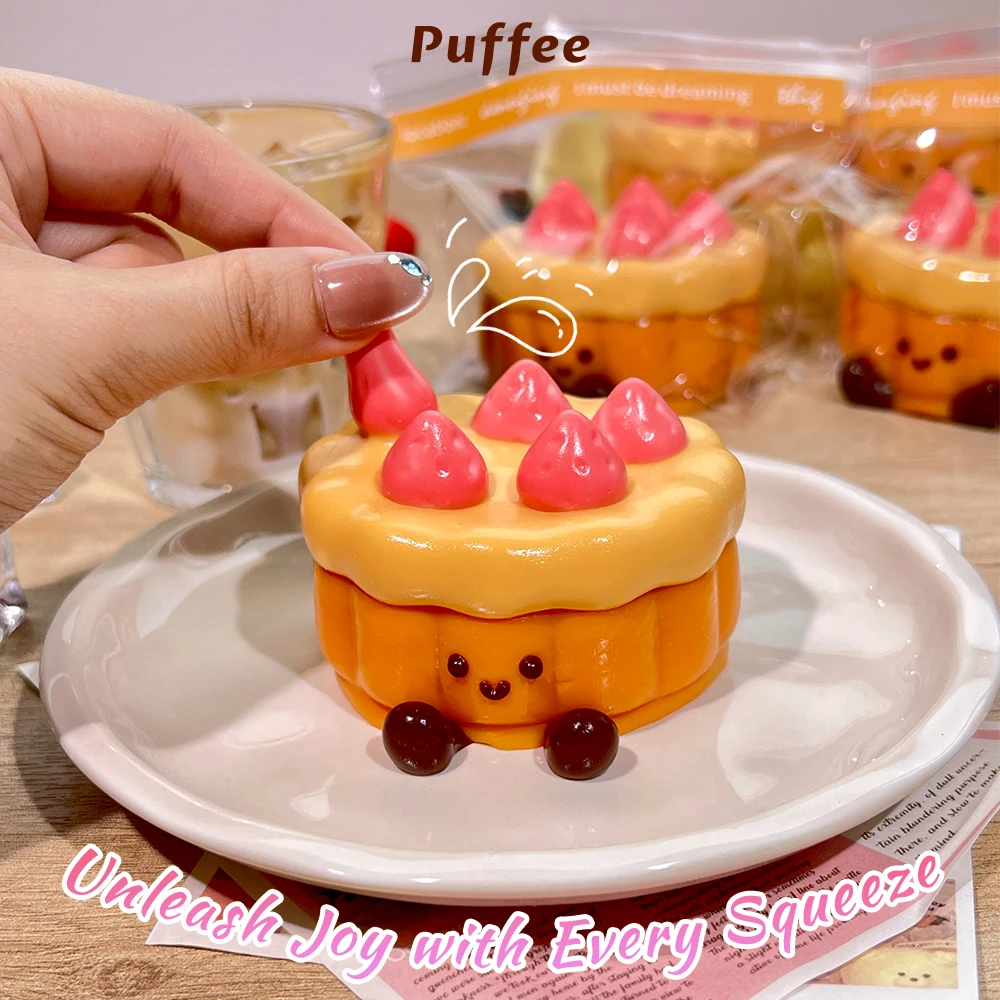 ストロベリーケーキ食品グレードのシリコーンスクイーズおもちゃ