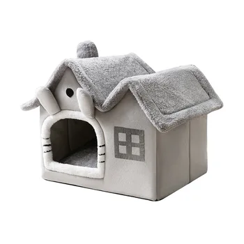Foldable Cat House Winter Warm Chihuahua Cave Bed
