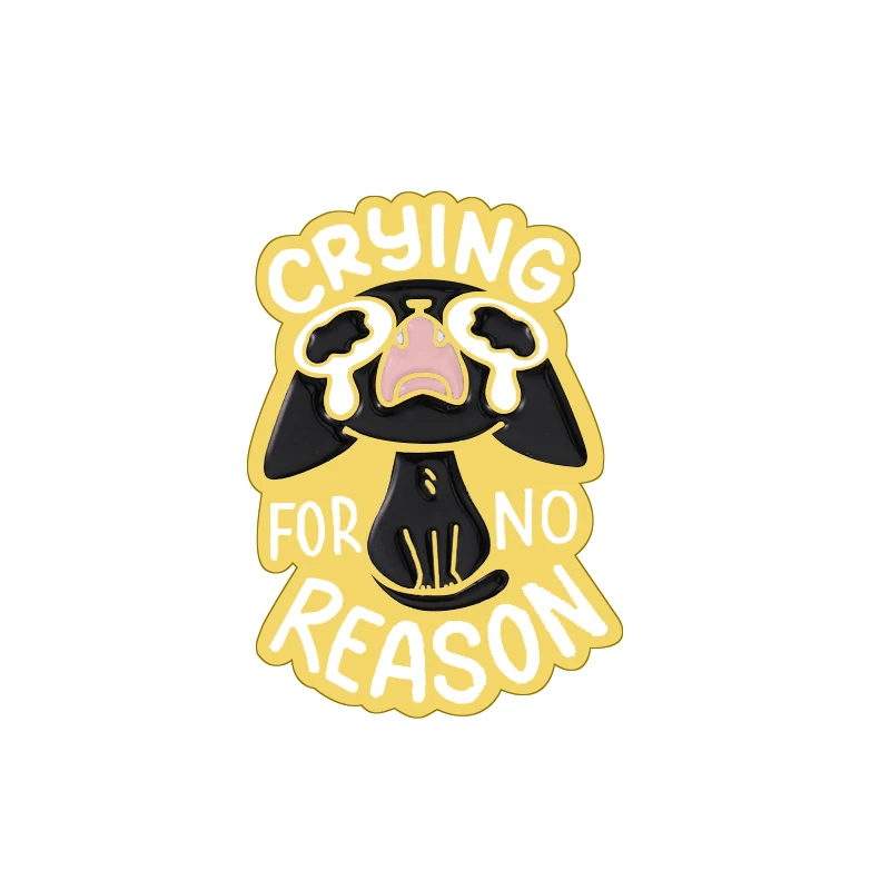 

Crying for Cat Enamel Pin No Reason Badge Cute Black Kitten Animal Metal Brooch Lapel Pin Hat Sweater Accessories Jewelry Gifts