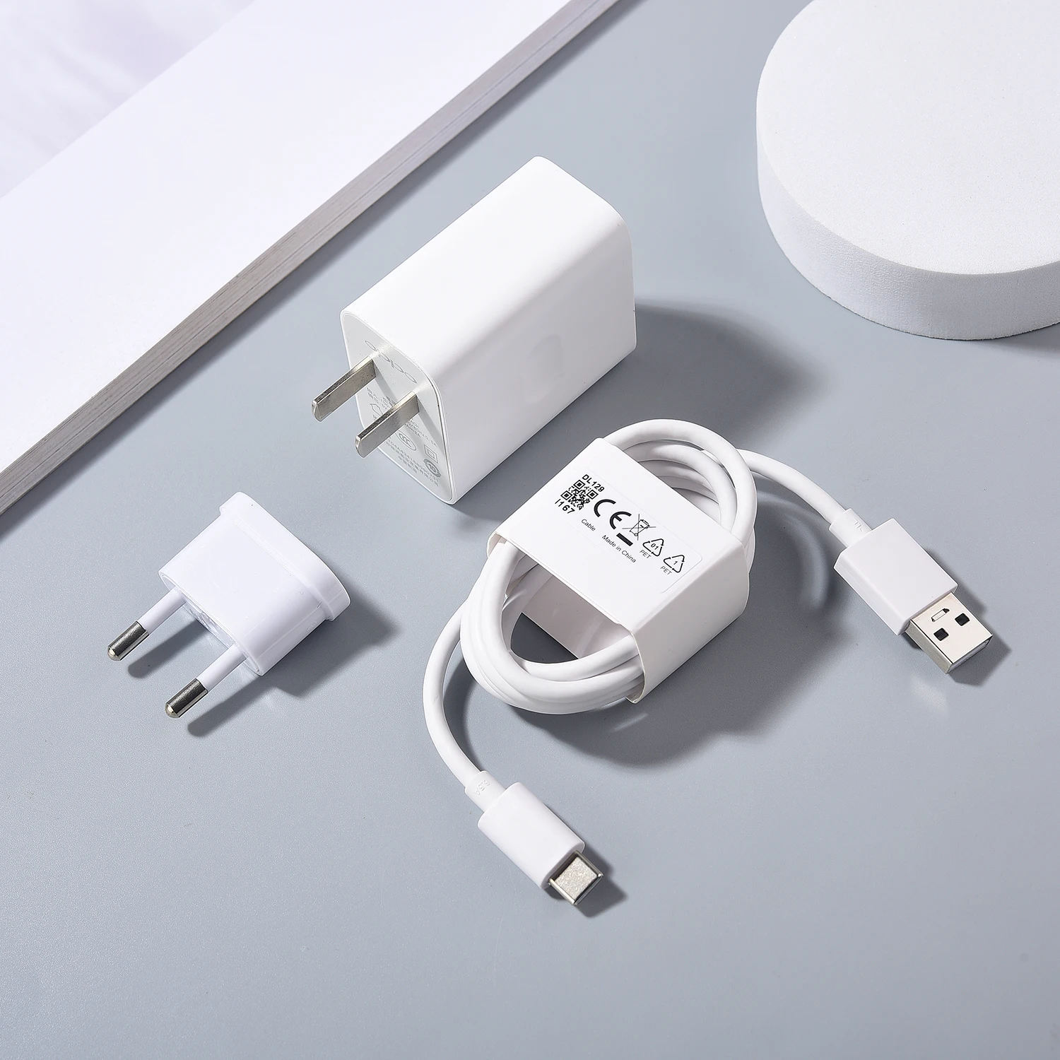 Oppo-急速充電電源アダプター,18w USBタイプCケーブル,充電器EU