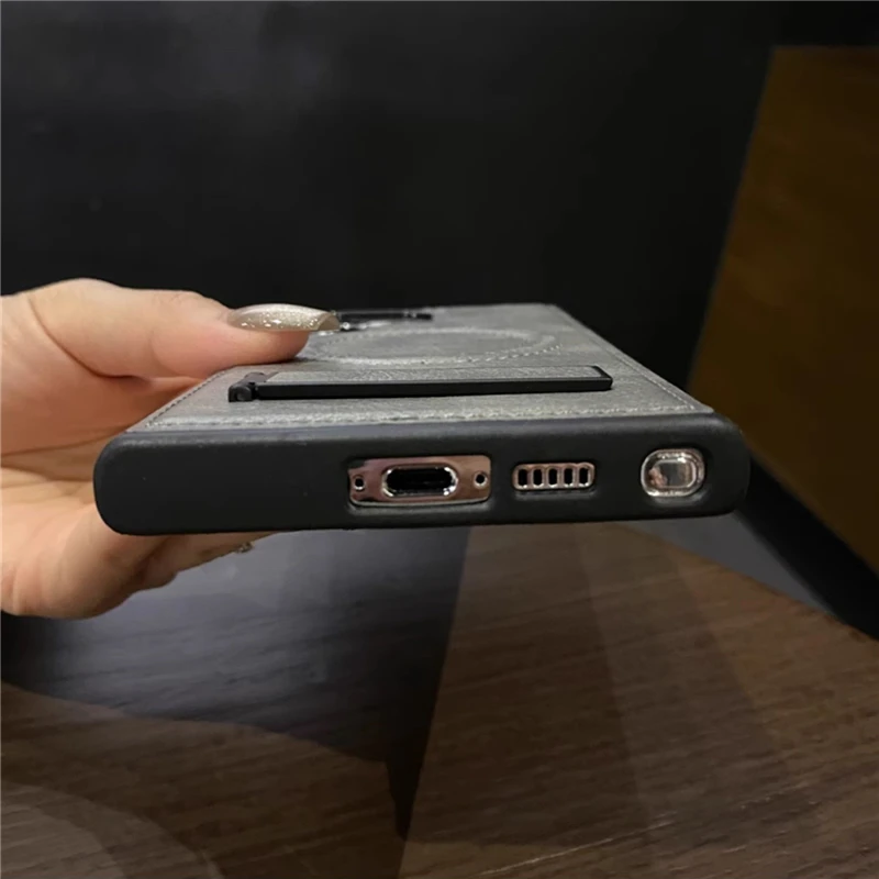 Luxury Leather Magnetic Fold Stand Holder Case For Samsung S26 S25 S24 Ultra S23 Plus S22 Wireless Charge Shockproof Soft Cover — view 6