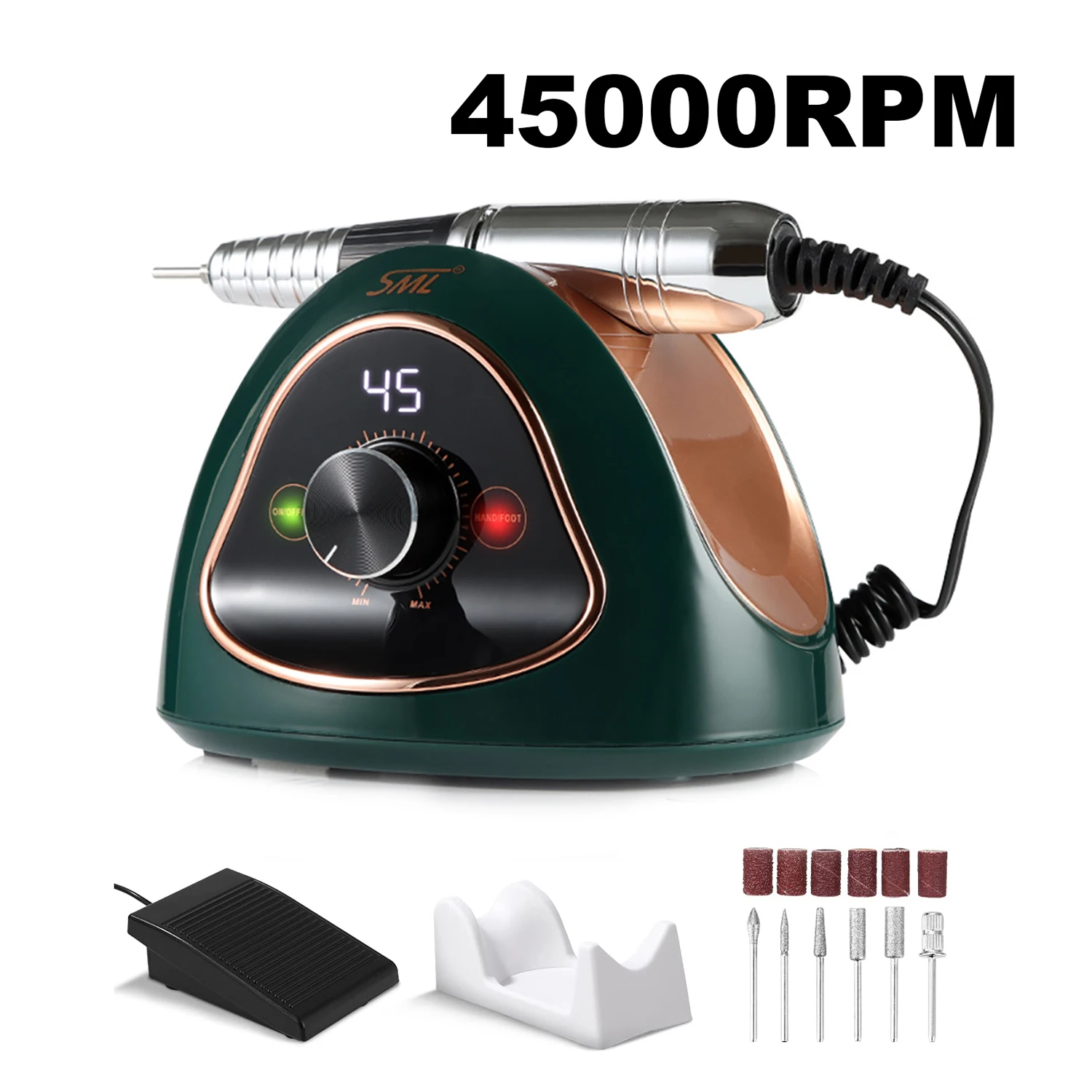 

45000RPM Professional Nail Drill Machine With LCD Display Nails Sander Salon Polisher Equipment Art Tools