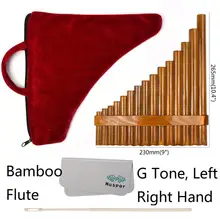 

15-Tube G Tone Adjustable Bamboo DIY Chinese Folk Musical Instrument,Pan Flute Wind Instrument Panpipes Flauta Handmade Panflute