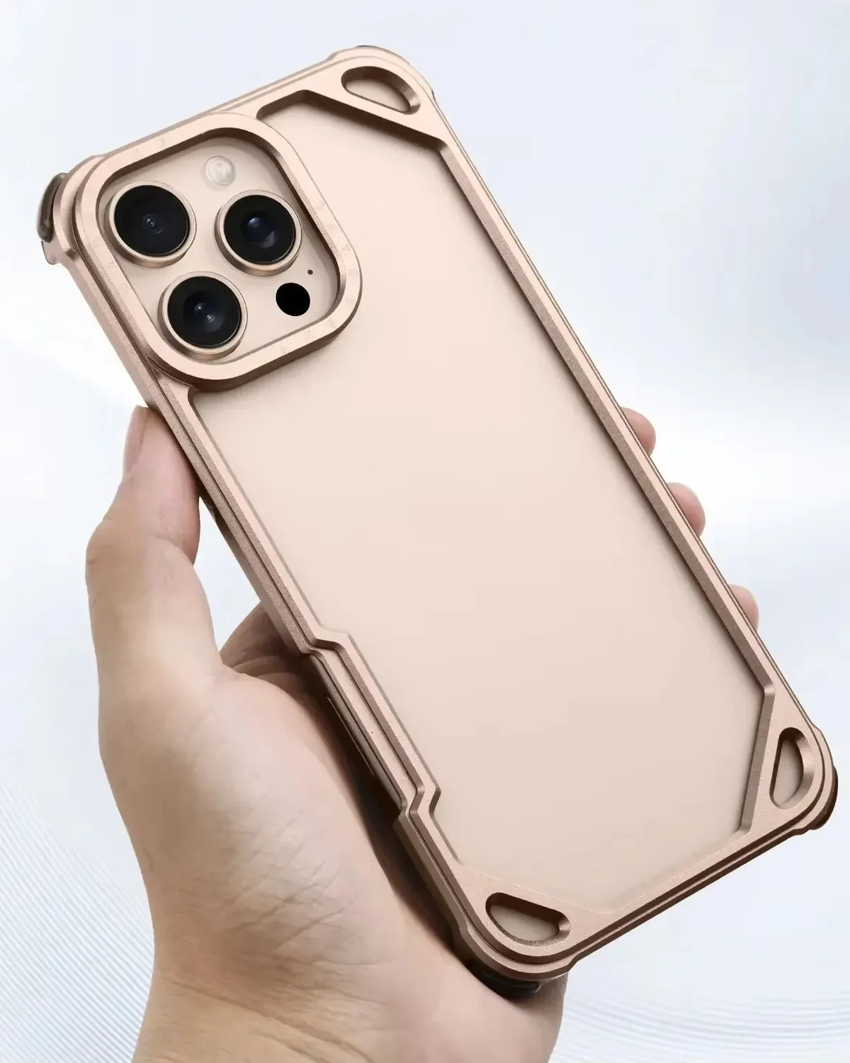 Eary Minimalist Metal Phone Case for iPhone 16 15 Pro Max Alloy Ultra-thin Minimalist Grade Drop Shockproof Protective Cover