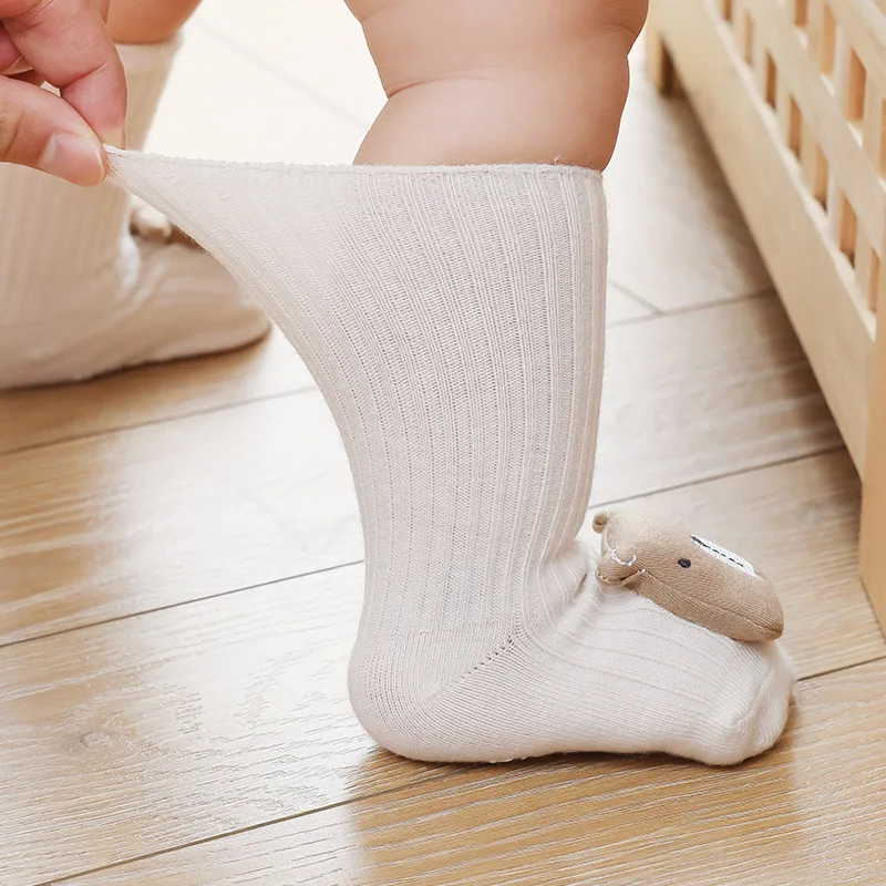 

Newborn three-dimensional cartoon doll baby socks spring and autumn non-slip baby socks children's floor socks