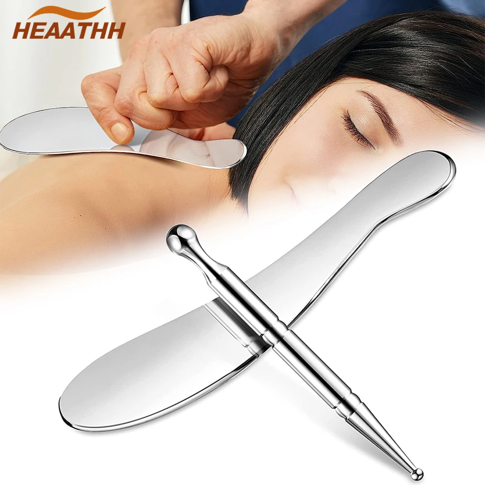 Stainless Steel Deep Tissue Gua Sha Massage Tool Manual Acupuncture Pen Scraping Tool Gua Sha Tools for Full Body Relaxing