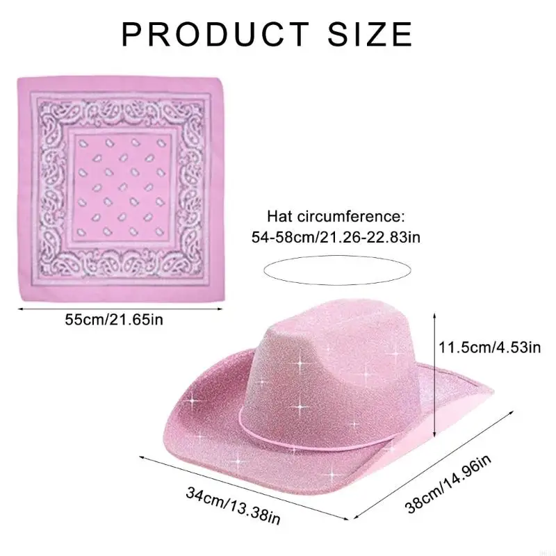 Gleaming Bride Hat Headscarf Cowboy Hats Hairscarf Panama Hat for Party 964A