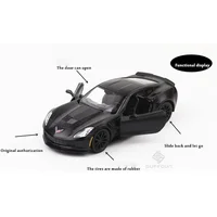 1/36 Chevrolet Corvette C7 Alloy Diecast Super Sport Car Model Toys Simulation Metal Vehicle Body With Pull Back Children's Toys 2