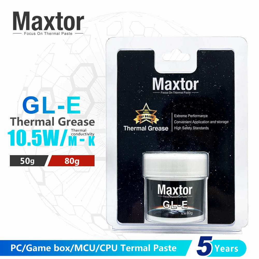 Maxtor GLE 열 페이스트 10.5W/m-k PC CPU GPU PS4 컴퓨터 MCU 장비 게임 박스 쿨러 팬 열 그리스