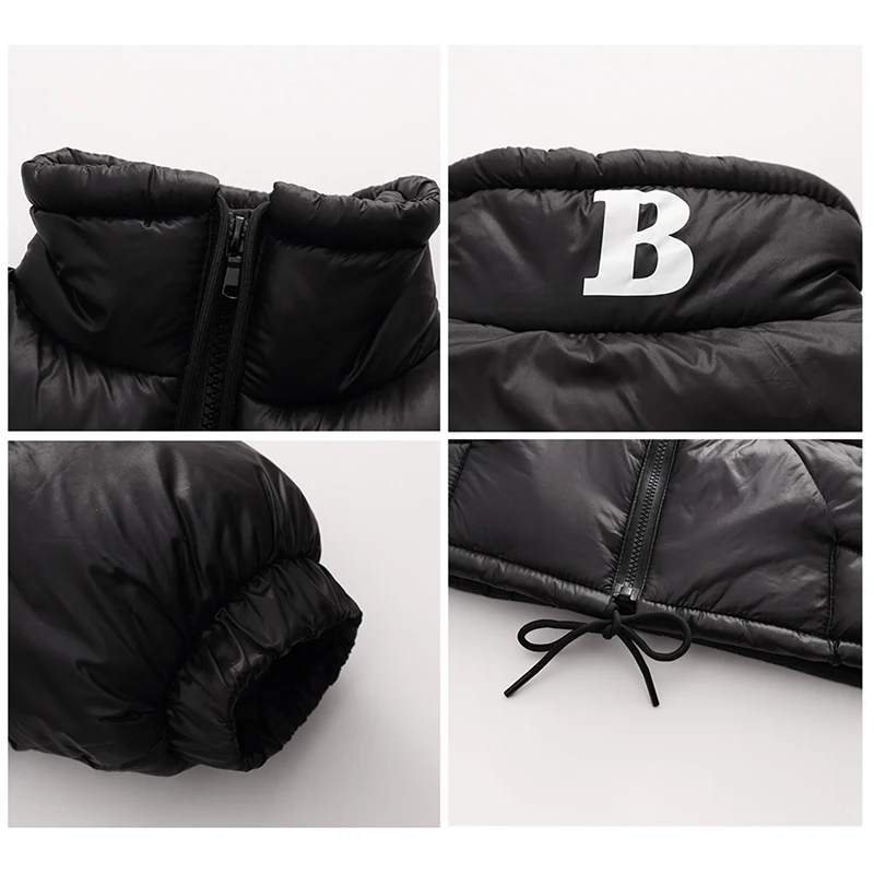 Girls Winter Coat Letter Pull Rope Zipper Warm Down Boys Jacket Kids Jackets for Boys Casual Kids Parka Overcoat 2-13 Year