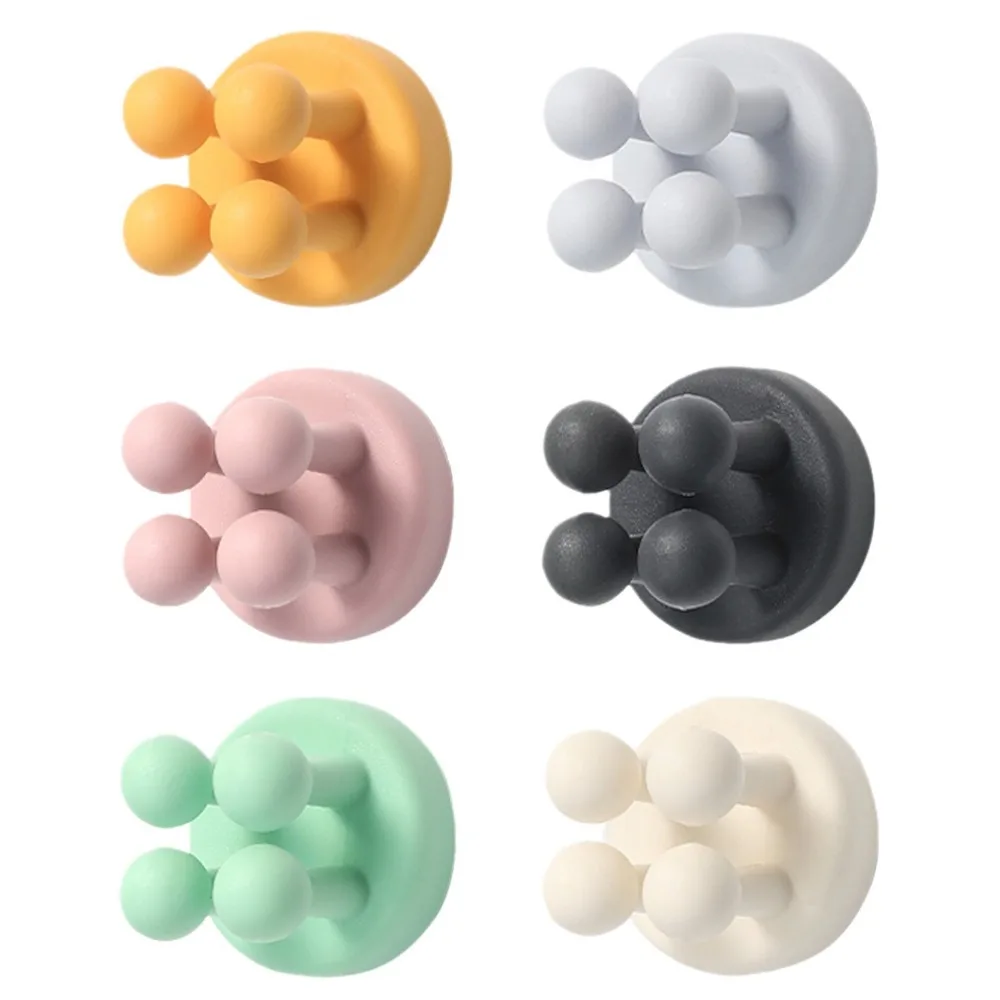 Bathroom Toothbrush Holder Wall Mounted Storage Hook Shaving Shaver Shelf Self Adhesive Silicone Hook Organization