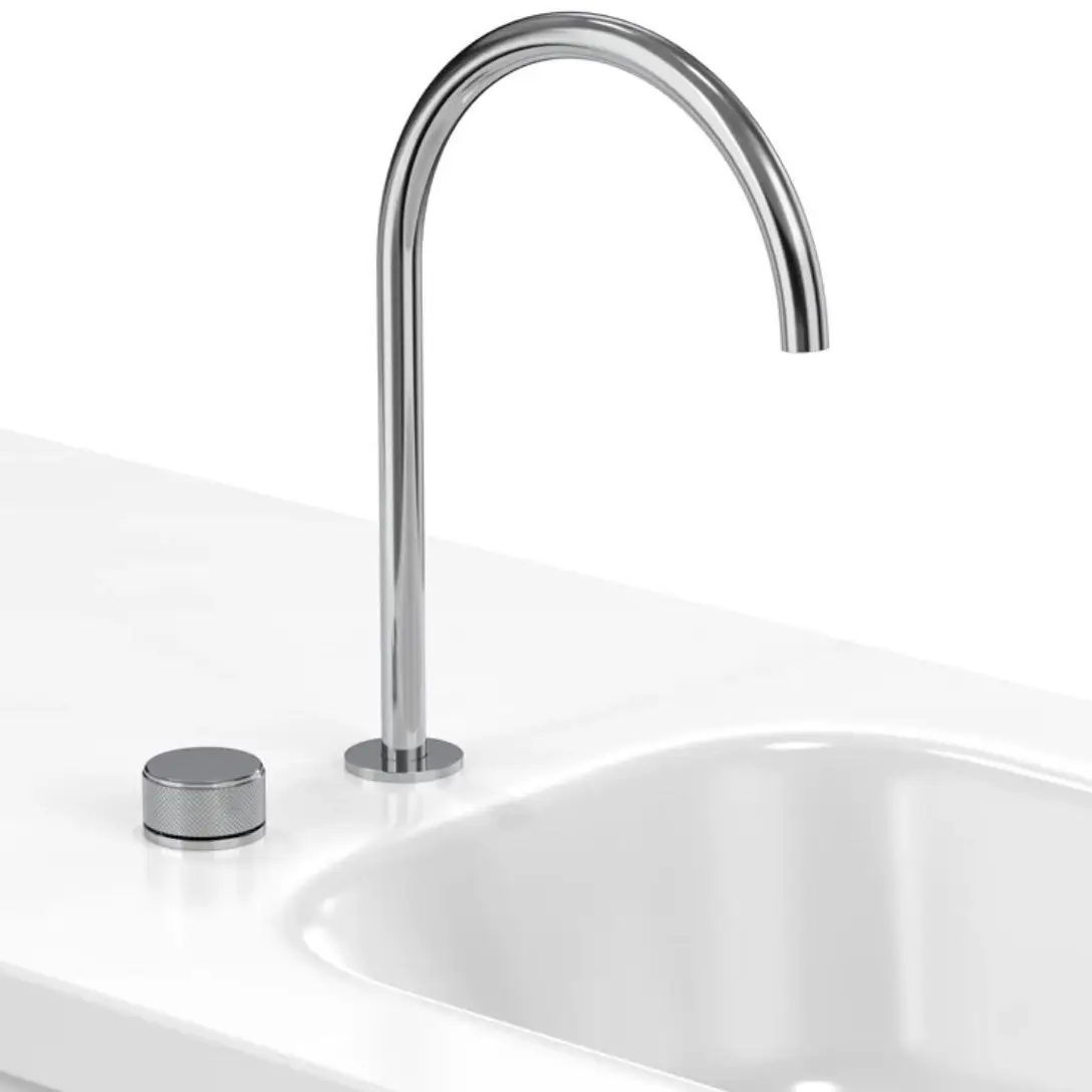 ก๊อกน้ําในห้องน้ําอ่างล้างหน้าสีดํา ก๊อกน้ําอ่างล้างจานห้องน้ําสองหลุม ก๊อกน้ําอ่างล้างจานแบบแปรง หมุนได้ ก๊อกอ่างล้างหน้าที่แพร่หลาย 1