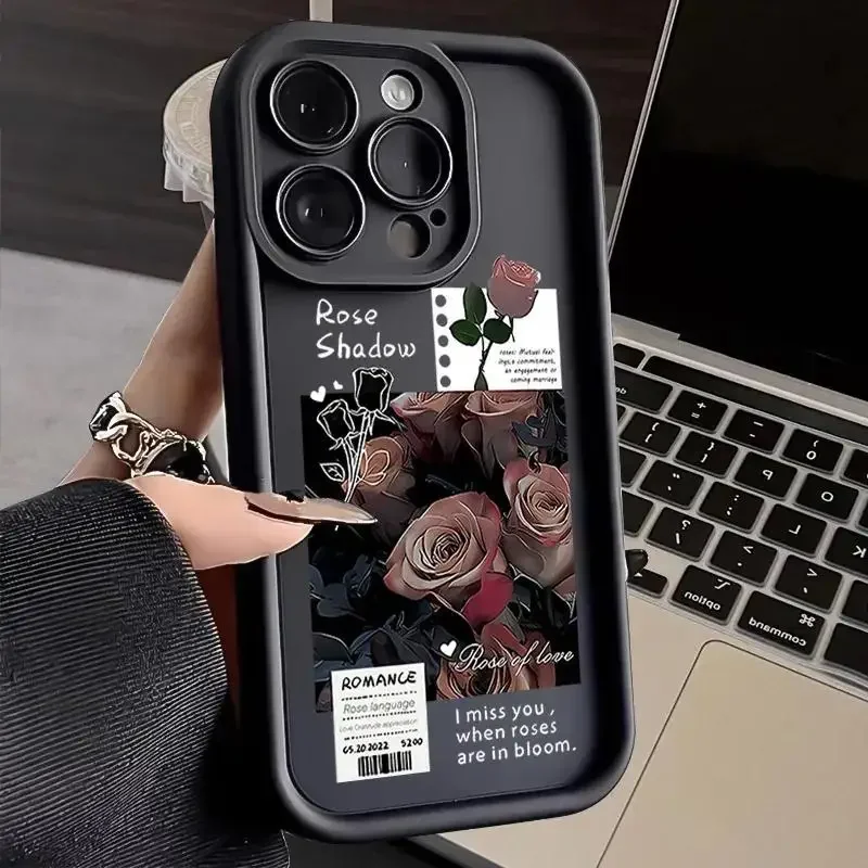Elegant Floral Shockproof Phone Case - Soft and Fashionable Design