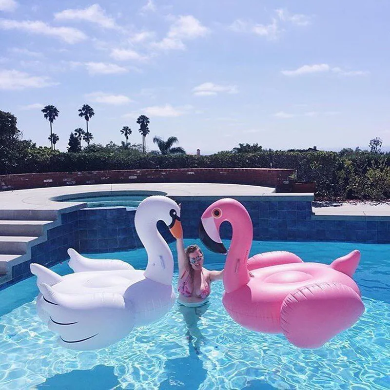 Gonfiabile Flamingo Piscina Galleggiante Estate Isola Giro Gigante Su Cigno Bianco Nuoto Lifebuoy Lounge Gonfiabile Piscina Giocattolo Zattera
