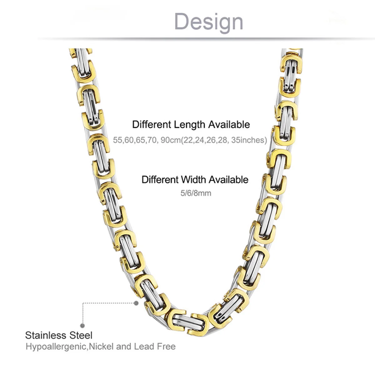الثقيلة البيزنطية سلسلة طويلة القلائد الفولاذ المق...