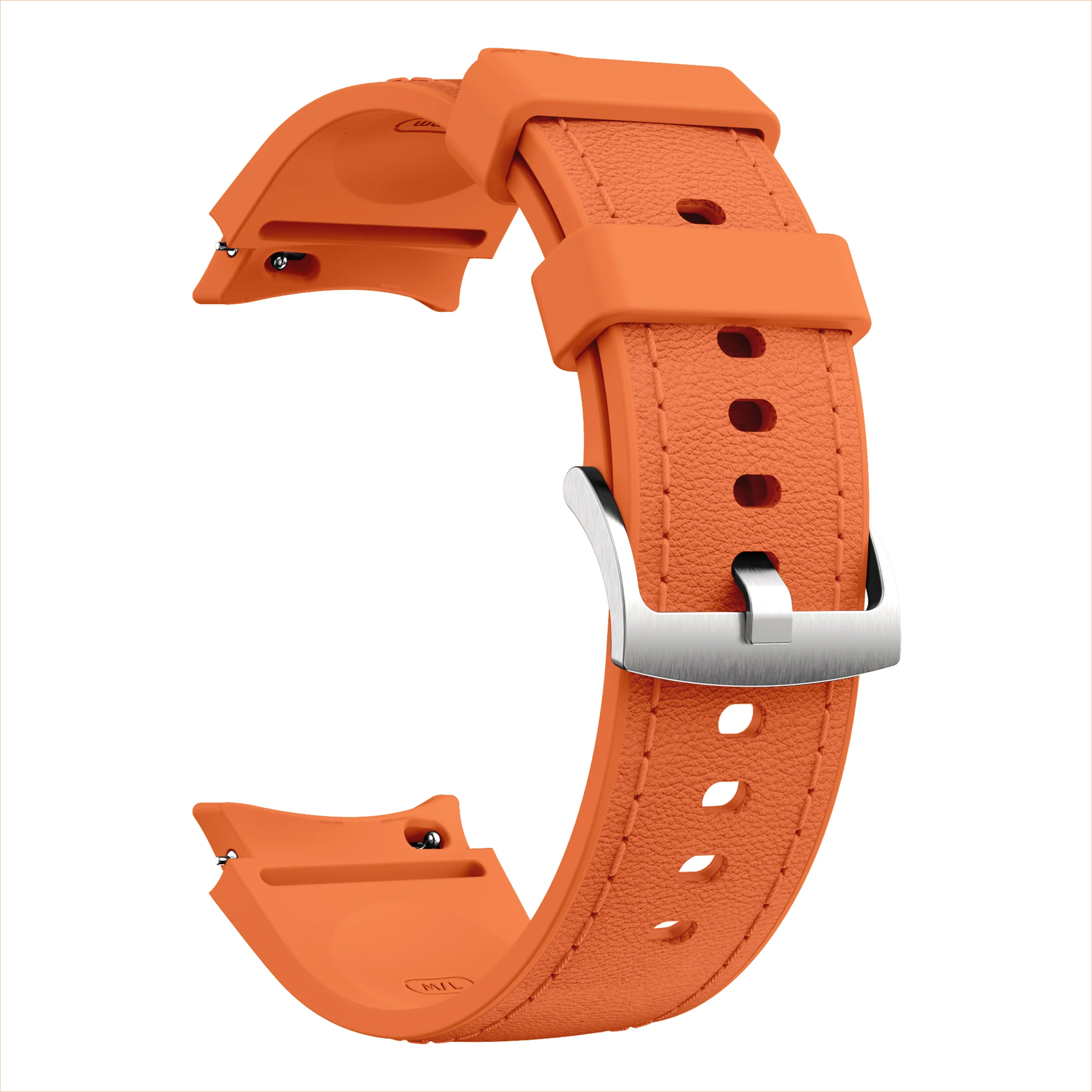 Elegant Silicone & Leather Watch Strap Bracelet, 40mm-47mm