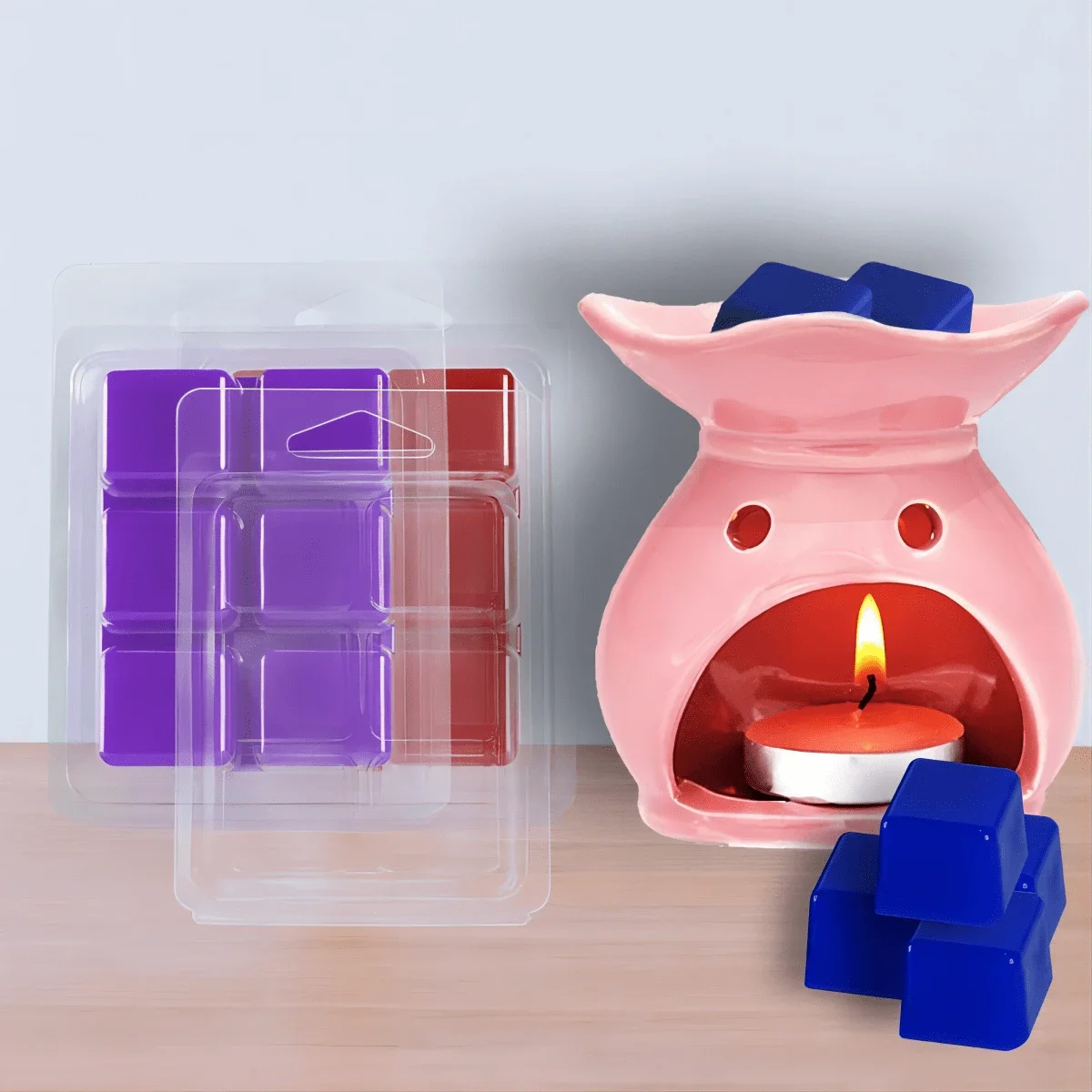 Silicone Candle Mold Aromatherapy Candle Mold Silicone Candle Molds Candle Mold Beeswax Mold Cylindrical Candle Mold 10pcs Wax Melt Mold Wax Melt Clam Shell Mold Square 6-Cavity Transparent Plastic Cube Tray for Candle Making And Soap
