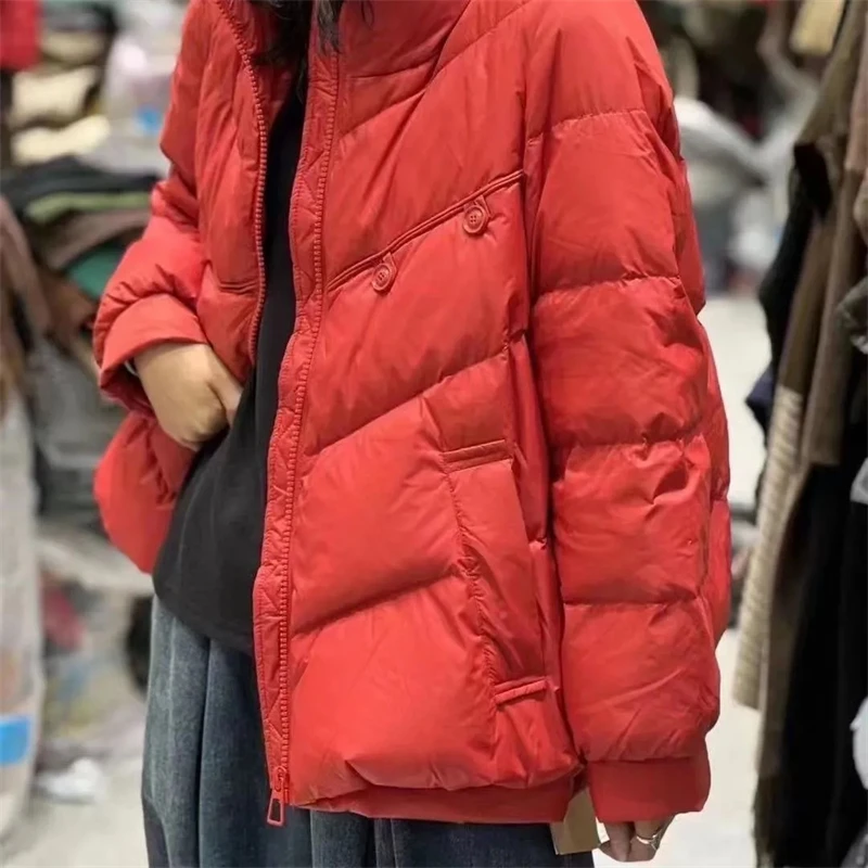 Women's Winter Parka 2025 Korean Version Loose Fitting Fashion Down Cotton Jacket Ladies Coat Stand-up Collar Warm Female Jacket