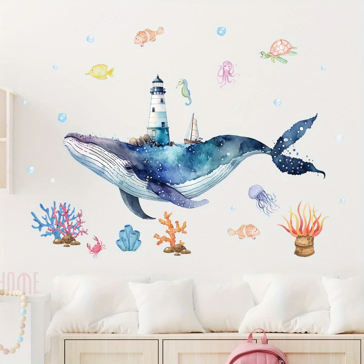 DIY Cartoon Decor Wall Stickers Mermaid Ocean World