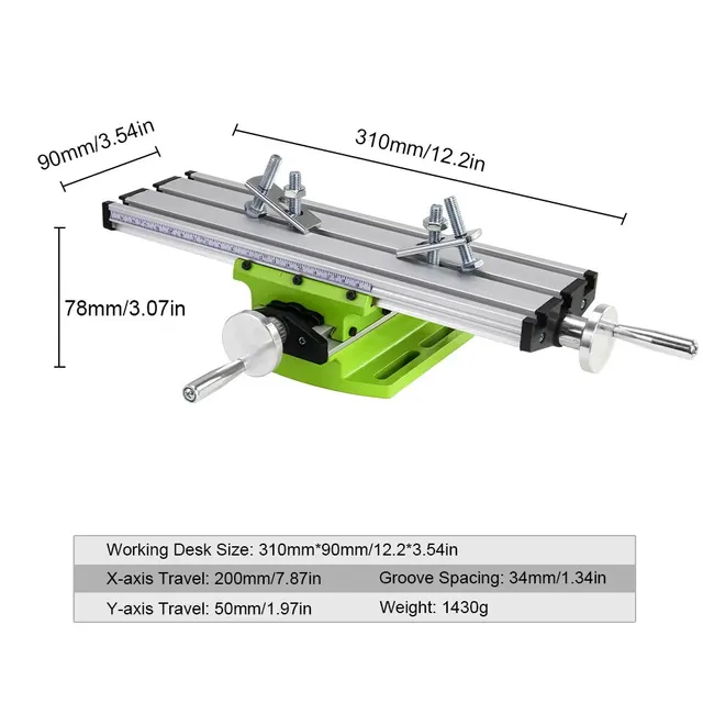ALLSOME BG-6300 Compound Table Working Cross Slide Table Worktable for Milling Drilling Bench Multifunction Adjustable X-Y 4