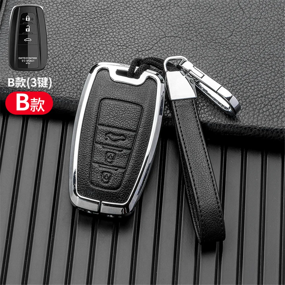 Custodia per chiave auto per Toyota Prius Camry Corolla C-HR CHR RAV4 Prado Izoa Levin Avalon 2018 2019 2020 copertura guscio di zinco - S97fa09e9246a4785bd59a62361fb8c214