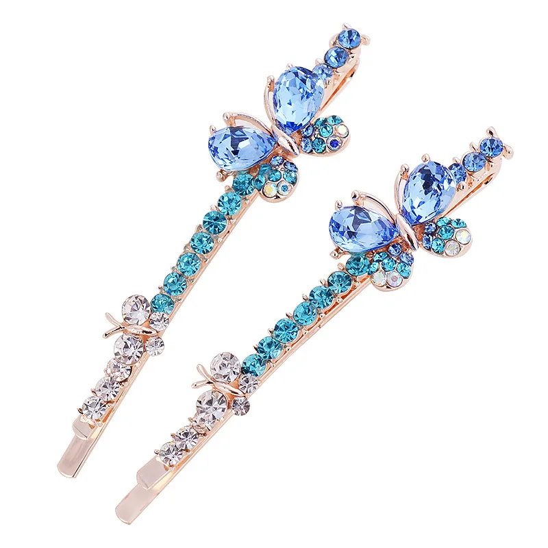 Hair Accessory EASYA Classic Design 5 Colors Rhinestone Crystal Butterfly Hairpin Barrettes Jewelry New Fashion Sparkling Hair Clips For Women