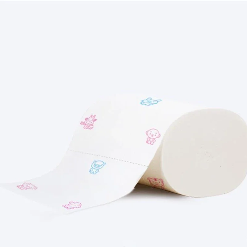5Ply Toilet Paper Bath Paper Little Bear Printed Bath Toilet Roll Living Room Supplies Tissue Holder Storage Box toilet paper
