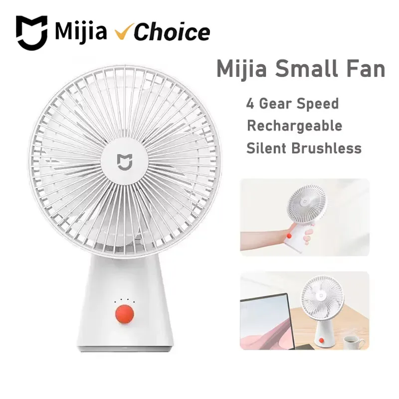 Mijia Tragbarer Tischventilator Wiederaufladbarer USB-Handventilator Mini Elektrischer Ventilator für Studenten Kabelloser Luftkühler Kleiner Ventilator für Büro