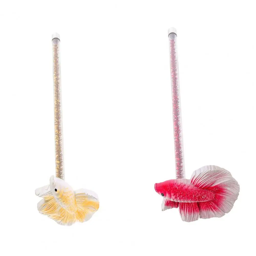 Durable Anti-break Artificial Bright Color Relieve Boredom Fish Training Teaser Wand Toy Betta Stick Interactive Play