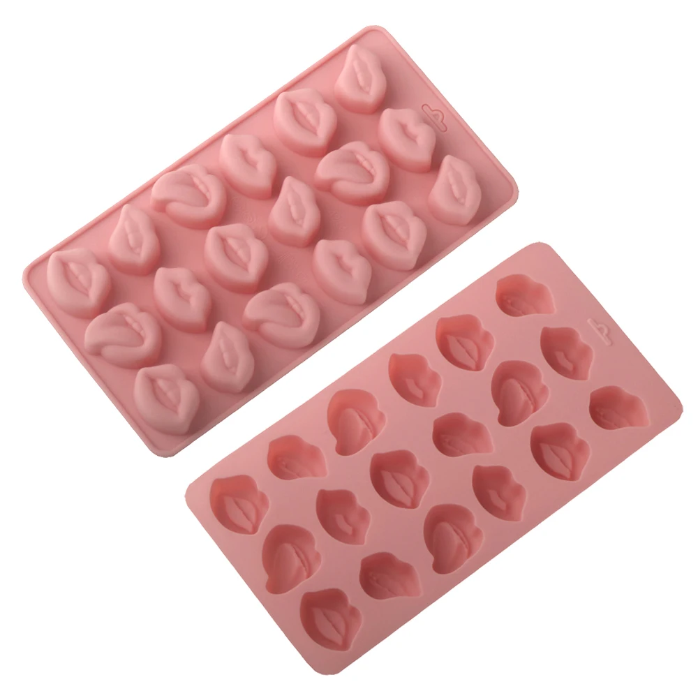 18 Cells Funny Mouth Shaped Silicone Chocolate Mold Ice Cube Tray French Mousse Cake Molds DIY Cookie Mold Dessert Baking Tools