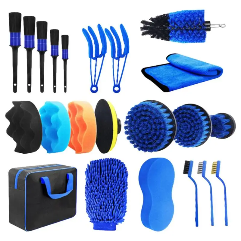 

Car Cleaning Kit Scratch Proof Microfiber Wheel Tire Detailing Tool Automotive Detailing Brushes Set Car Cleaning Accessories