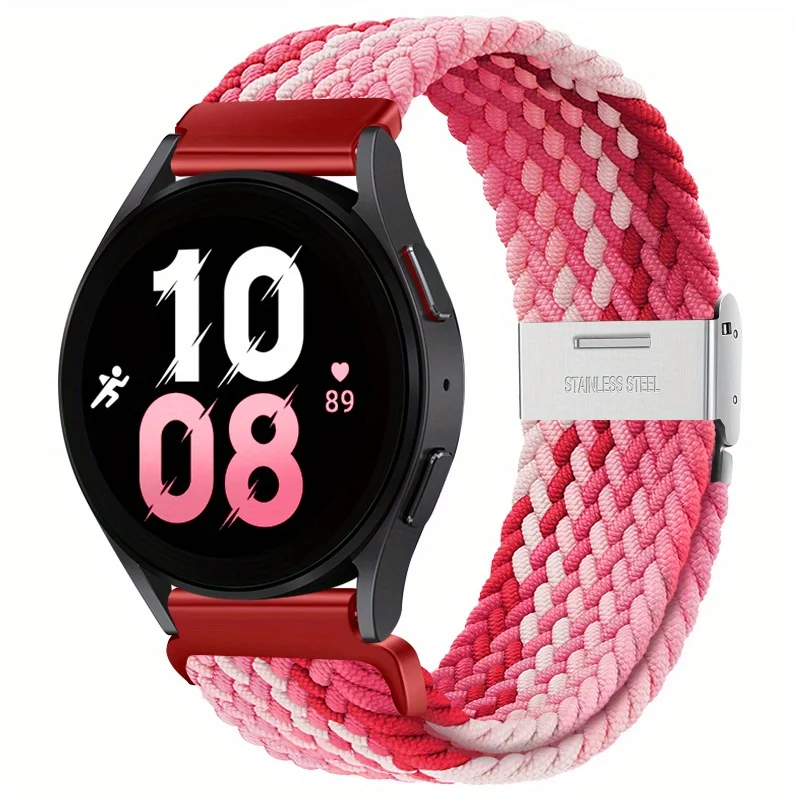 Nylon Watch Strap with Magnetic Buckle and Metal Adjustment Band, 22mm/20mm