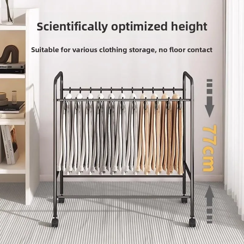Iron Art Pants Storage Ra Stand Mobile Hanging Clothes Drng Ra Multi-Functional Wardrobe Children's Personal Care Organ...