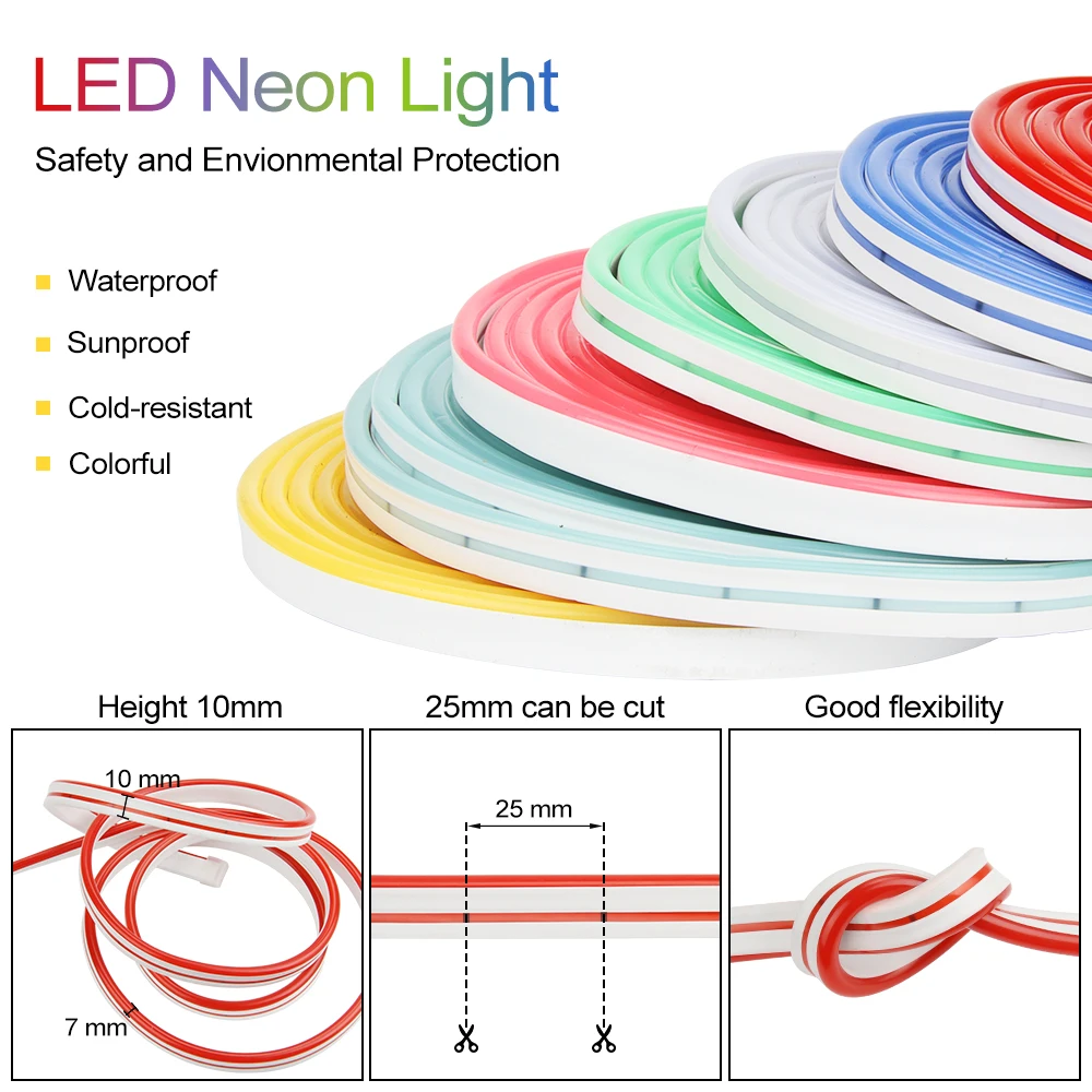 12V Tira Led Strip Neon 1m 2m 3m 4m 5m Neon Led Flexible  Bedroom/Outdoors/Garden Lights IP65 Waterproof 120led/s Warm White Blue -  AliExpress