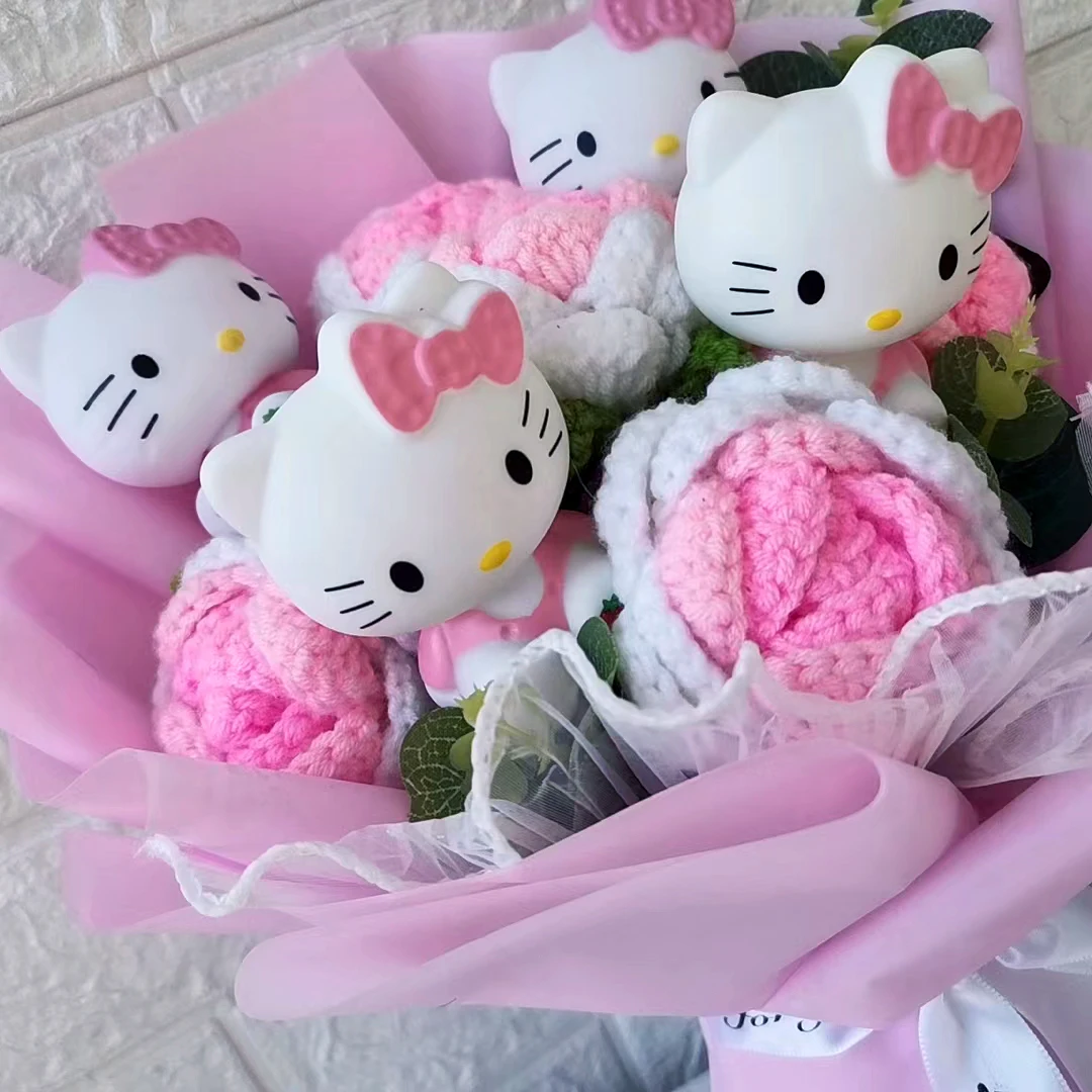 thumbnail image 4 of Ramo de peluche de dibujos animados de Hello Kitty, flores de jabón de anime, muñeca, decoración para el hogar, boda, regalo de Navidad y San Valentín, 4 of 5