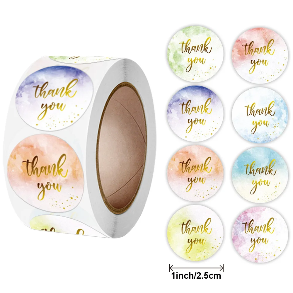 500 шт. яркие круглые наклейки ручной работы |