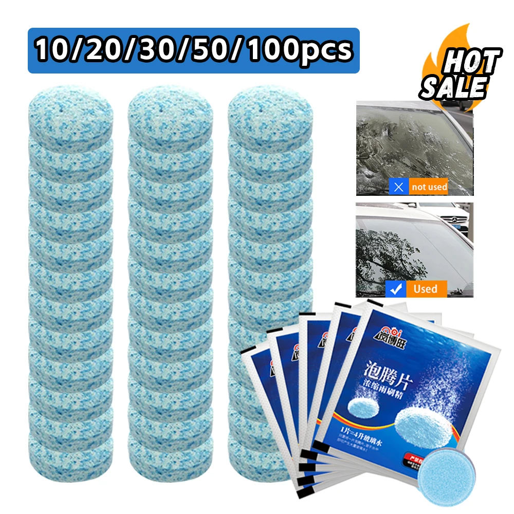 Car Windscreen Cleaner Effervescent Tablet Auto Washer Pellet Effervescent Tablets Cleaning Car Windshield Glass Solid Cleaner