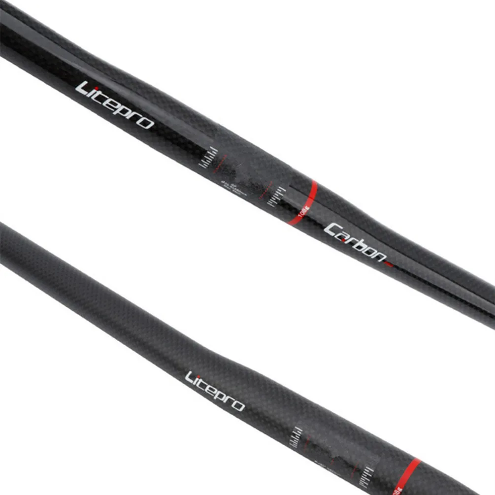 Litepro Full Carbon Fibre Folding Bike Horizontal Handle Bar 25.4*540 580MM One-shaped Ultralight Bicycle Straight Handle