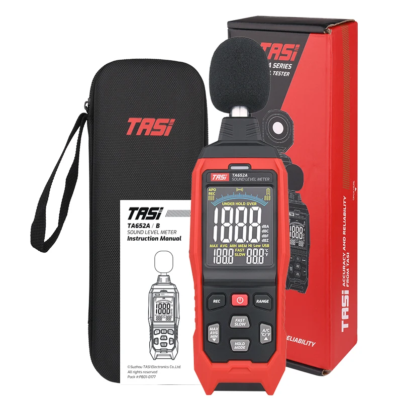 TASI TA652A TA652B Digital Sound Level Meter 30-130dB Noise Measuring Instrument Environmental tester LCD Screen