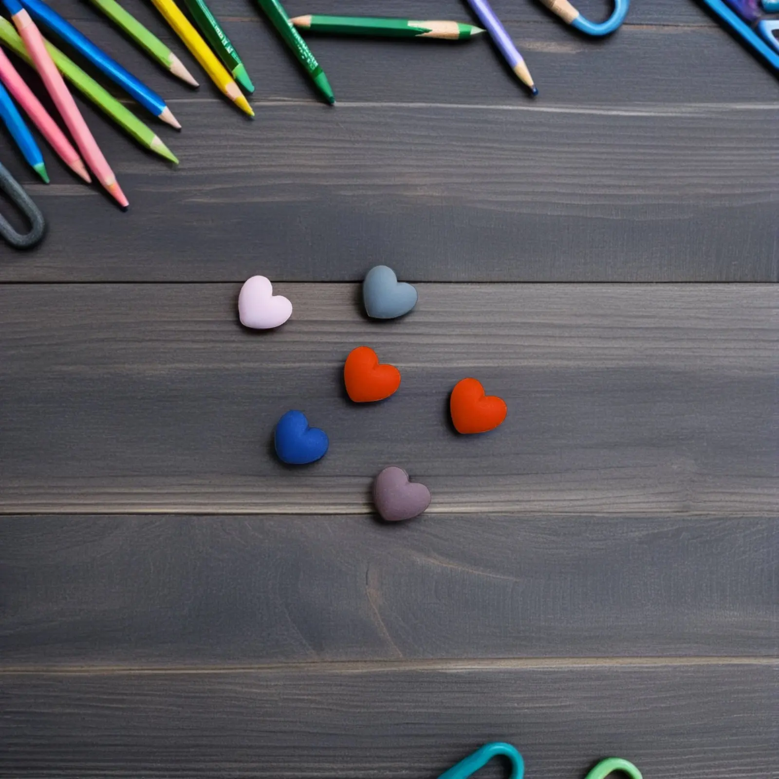 30개 레진 하트 푸시핀 귀여운 압정, 게시판, 코르크보드, 지도, 사진핀, 사무실, 학교 장 하트 푸시핀
