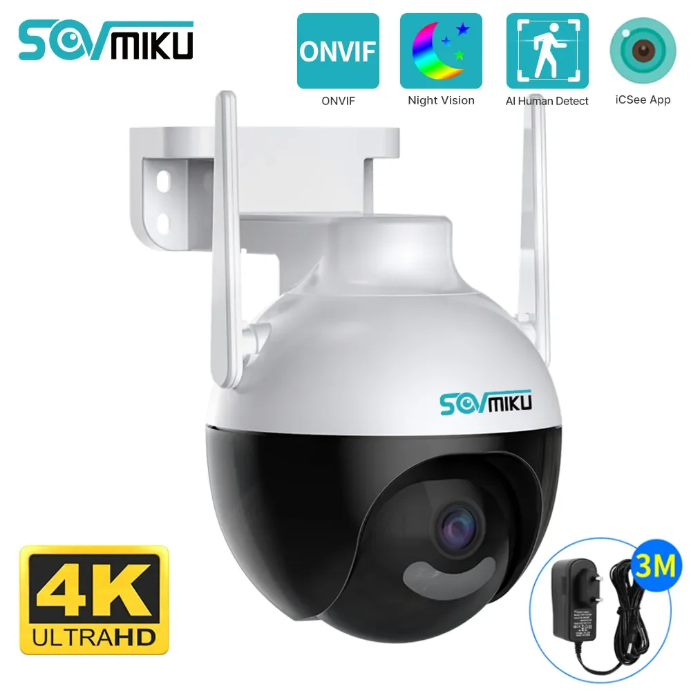 Sovmiku 4K 8Mp Smart Wifi Telecamera Ptz Protezione Di Sicurezza Domestica Zoom Digitale 5X Ai Rilevamento Umano Telecamera Ip Cctv Wireless Onvif
