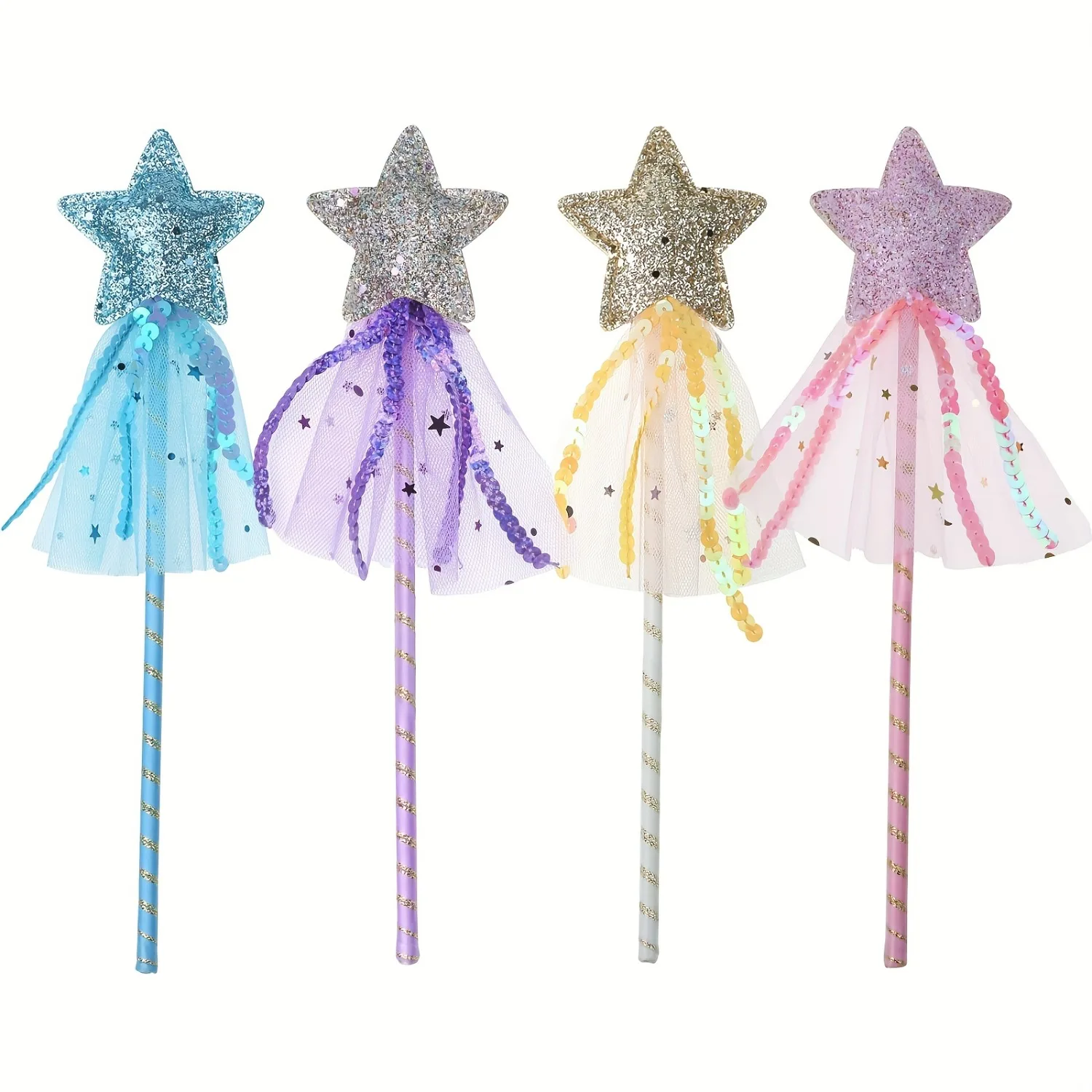 Bacchetta Magica Principessa Con Stella Glitter - Per Bambine, 28 Cm, Per Feste E Costumi - Foto 6