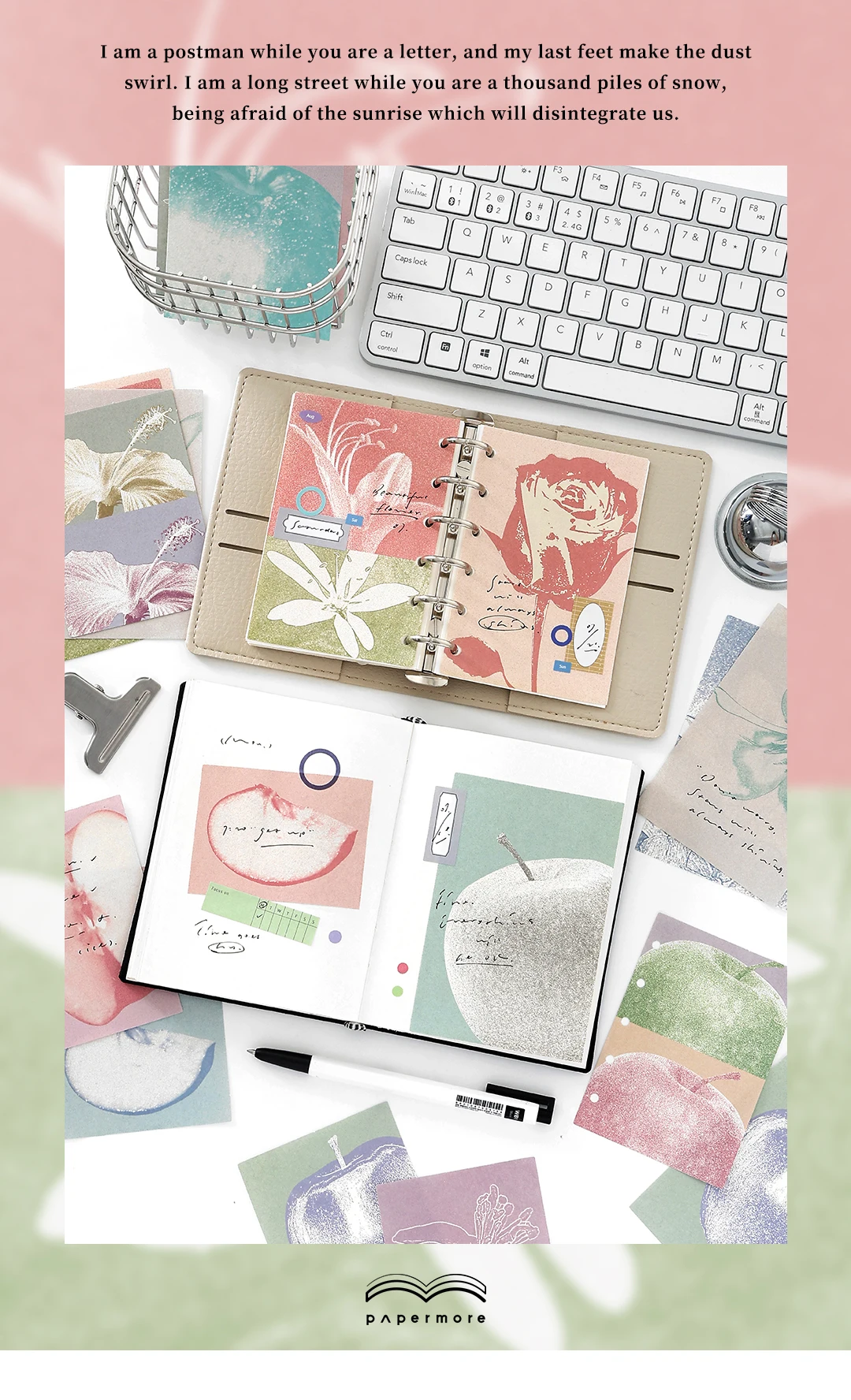 20 Blatt Simple Ins Dream Whispering Series Memo Material Scrapbook Hintergrundpapier DIY handgemachte Collage Dekoration Craft Pape – Detail 2