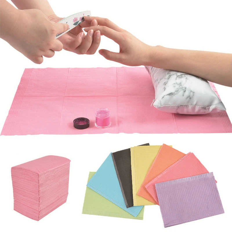 125Pcs Nail Art Table Mat Disposable Clean Pads Beauty For Nails Care Polish Waterproof Tablecloths Manicure Tool Lint Paper