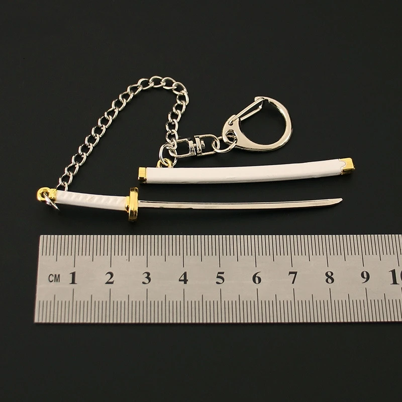 9cm Anime One Piece Keychain Sword 9cm Roronoa Zoro Katana Samurai Anime Scabbard Buckle Key Chain for Men Cosplay Toy Gift 3